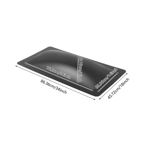 Black 18" x 34" RV Skylight Replacement Cover Camper RV Skylight Outer Cover