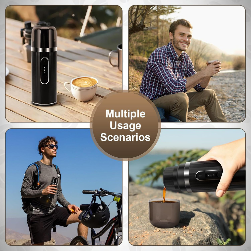 Portable Self-Heating Travel Espresso Maker with USB-C Connection