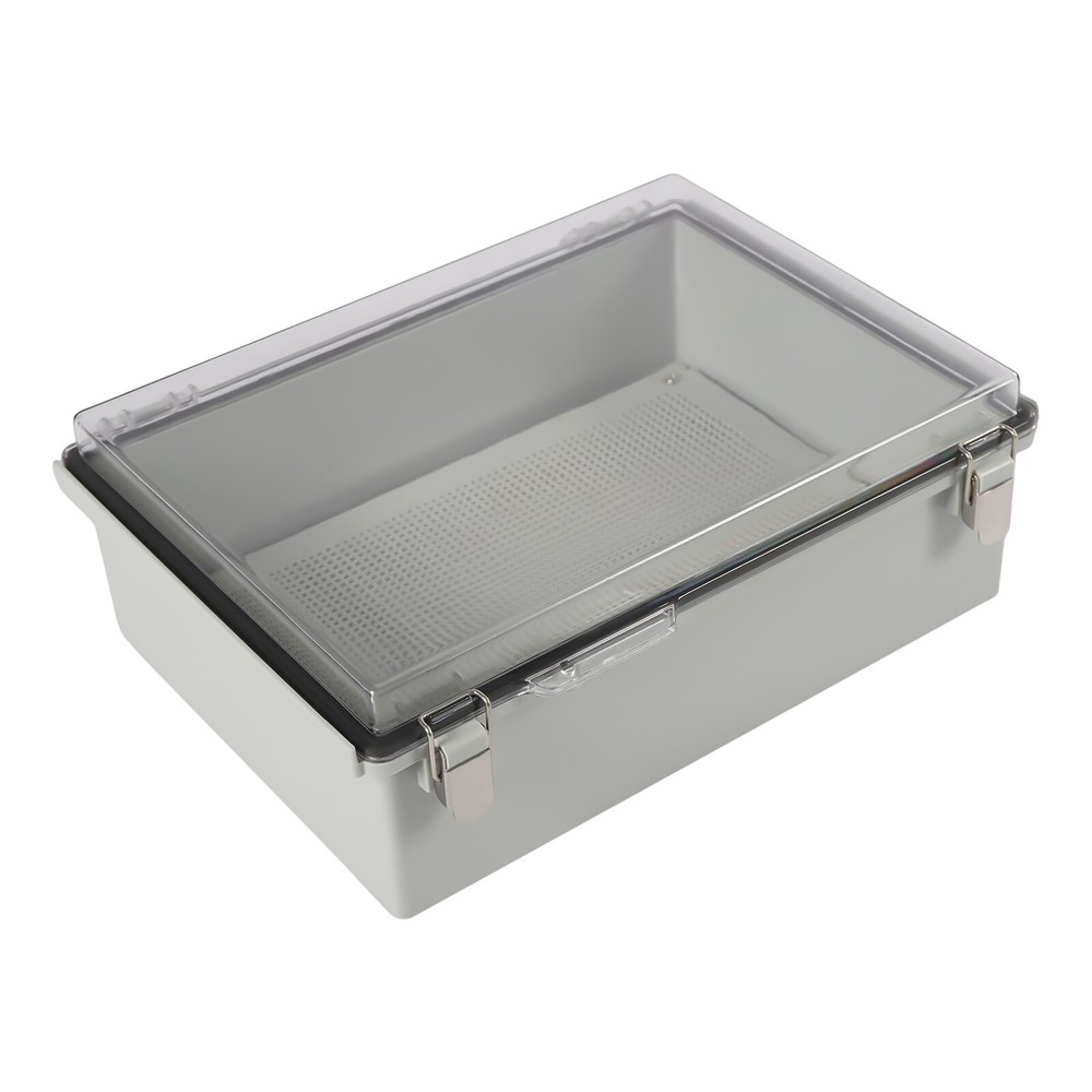 Clear/Grey Enclosure Wall Mount ABS IP67 Hinged Compact Cover Latch Junction Box