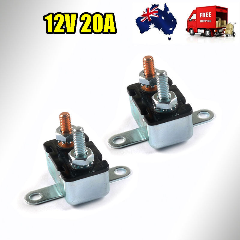 2X Universal Reset Circuit Breakers 12V Automatic Dual battery Stud Bolt Metal