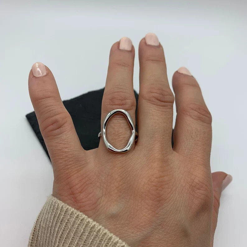 Circle Ring 925 Sterling Silver Band &Statement Ring Handmade Ring All Size