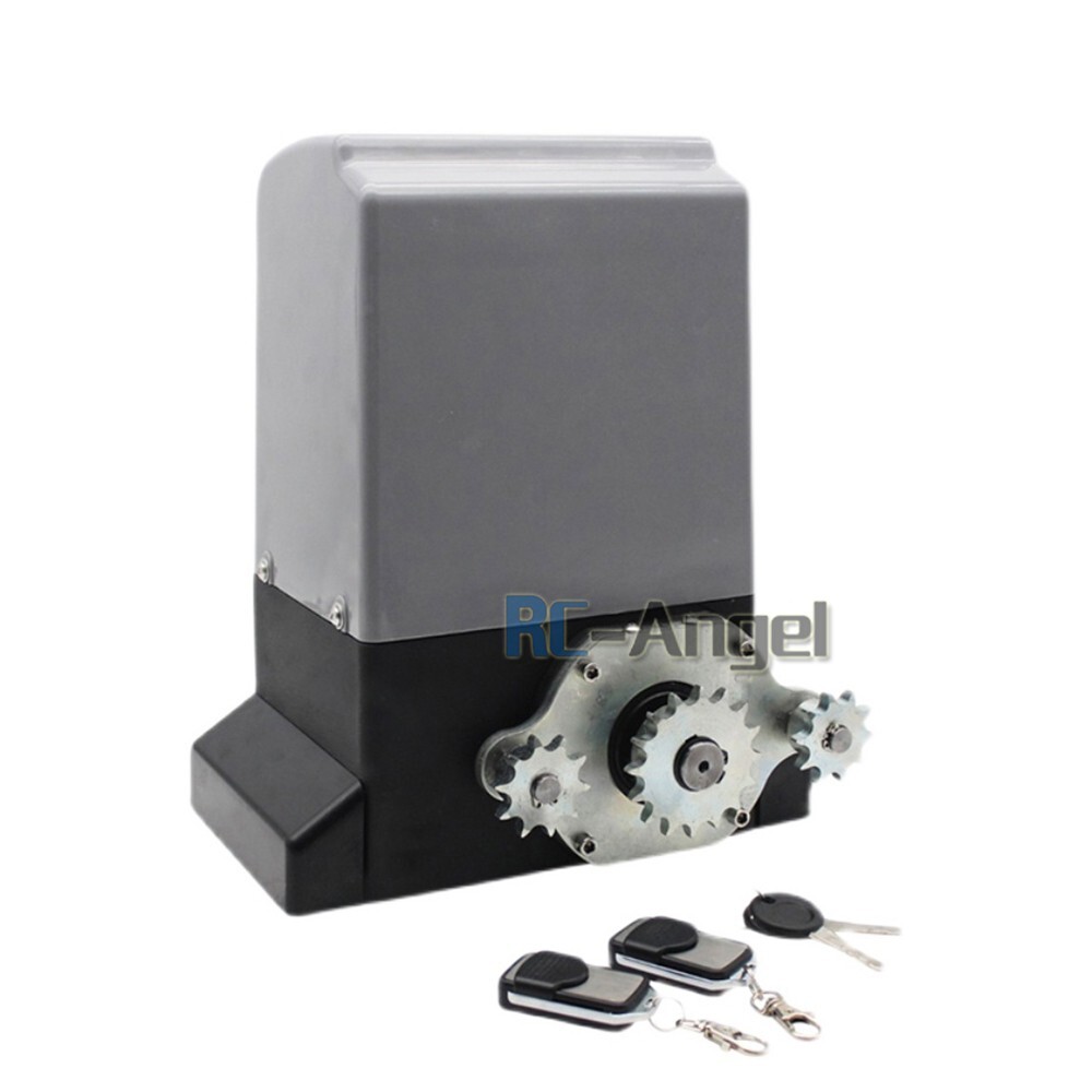 US 3100LBS Electric Sliding Gate Opener Automatic Motor w/4 Remote Controls Kit
