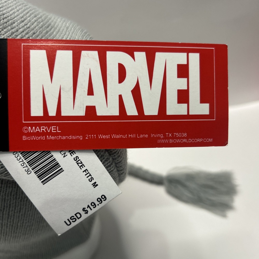 Marvel Comics Deadpool Bright Gray Laplander Winter Knit Cap Hat New OSFM