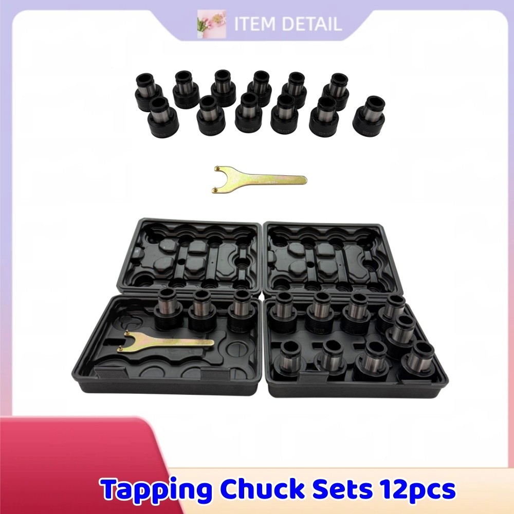 Tapping Machine ANSI Chuck Set 12PCS Quick Change Chuck 1/8"-7/8"