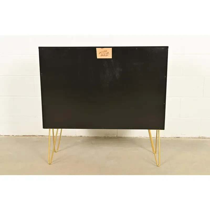 Paul McCobb Planner Group Black Lacquered Bookcase, Newly Refinished