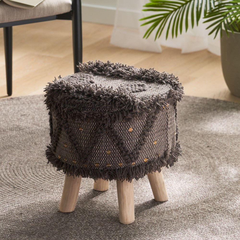 Footstool Wool and cotton perfectly woven Handcrafted design