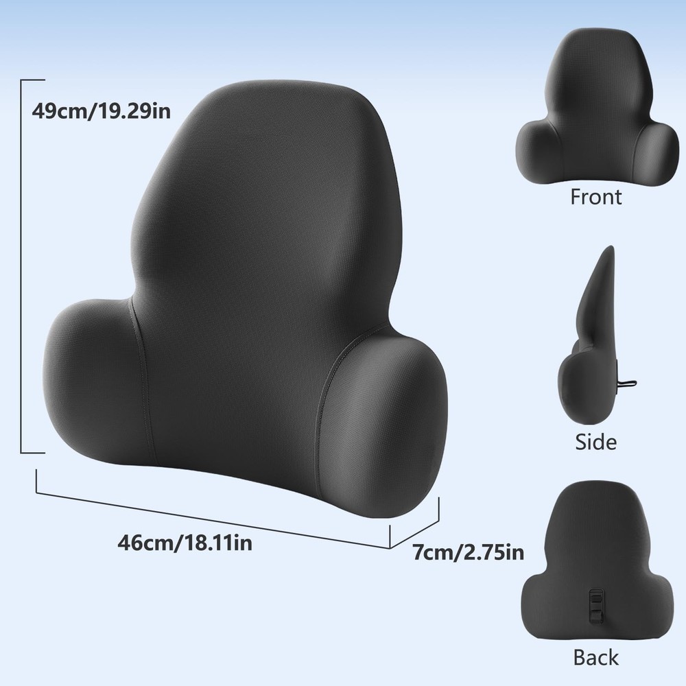 Support Pillow with Fixed Chuck | Ergonomic Memory Foam Cushion Black