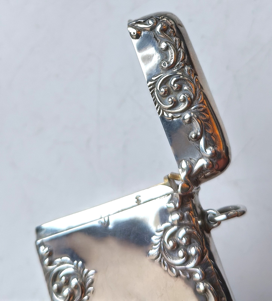 ANTIQUE SILVER VESTA CASE EIFFEL TOWER WINDOW DISPLAY PRIZE BIRMINGHAM 1905