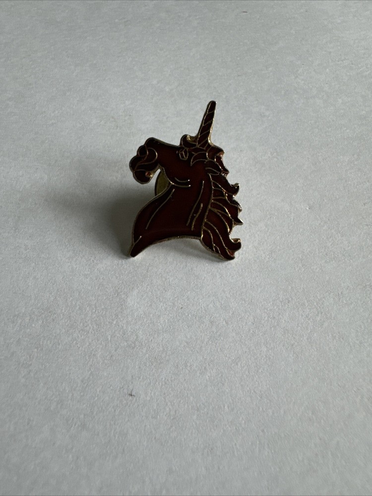 Vintage Red Unicorn 1970s Hat Lapel Pin