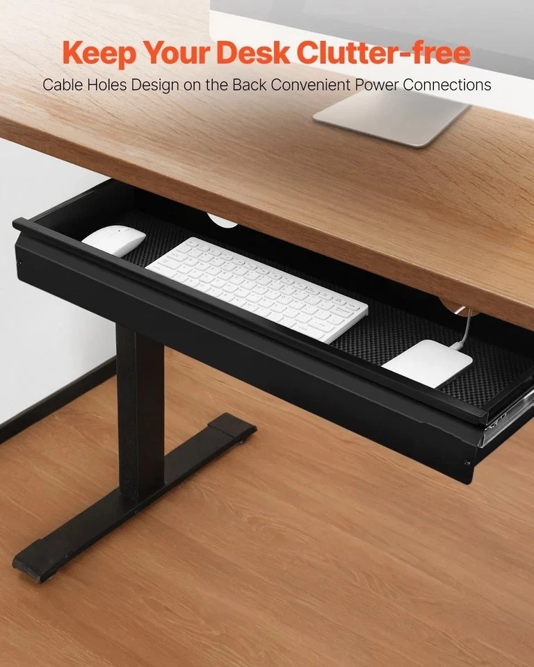 26" Wide Under Desk Drawer Slide Out, Under Desk Mounted Pull-out Drawer