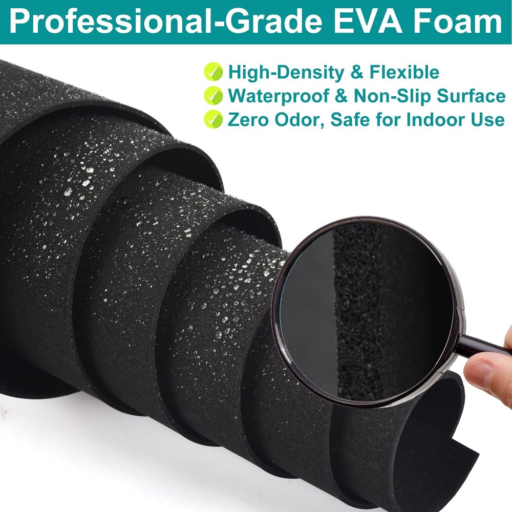 EVA Foam Roll - Sheets for Crafts,Cosplay 2MM-Thickness, Black