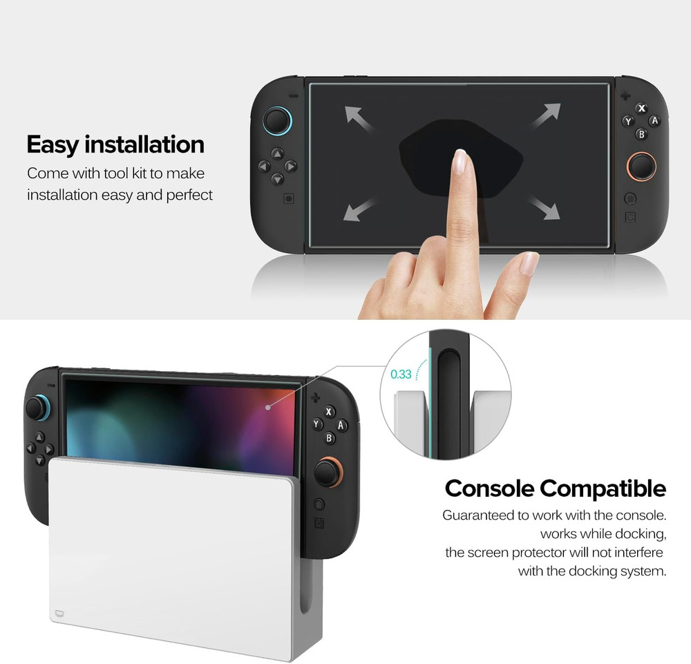 4-Pack Tempered Glass Screen Protector Designed for Nintendo Switch 2 2025 [Easy