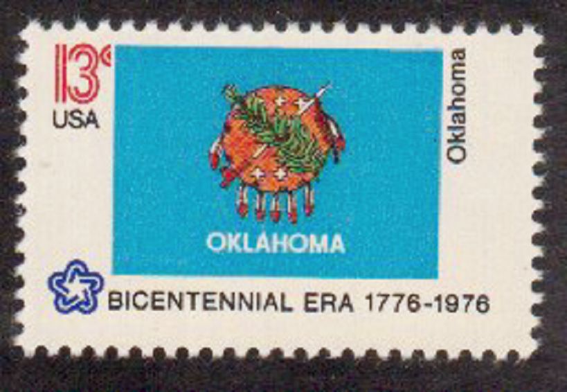 Scott # 1678..13 Cent....Oklahoma Flag...4 Stamps