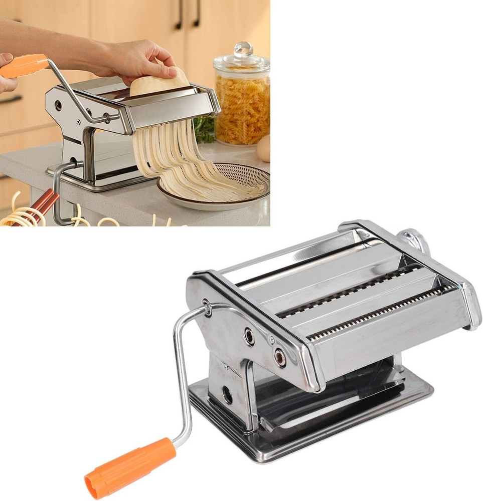 Pasta Maker Machine, Manual Noodle Pressing Machine with Adjustable Thickness Se