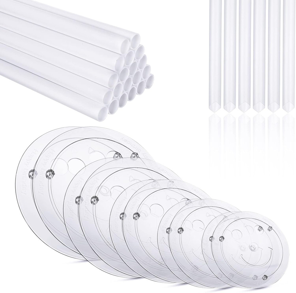 80Pcs Cake Tier Stacking Kit 10Pcs Clear Cake Separator Plates