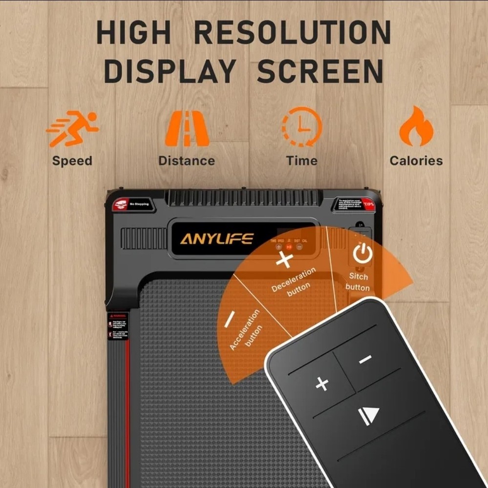 Under Desk Walking Pad Treadmill With Incline, LED Display, & Remote Control