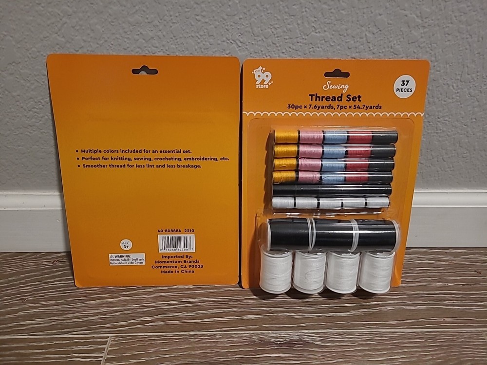 37 Spools Sewing Thread Assorted Colors Sewing Spools Set Cotton Sewing 2 pcs
