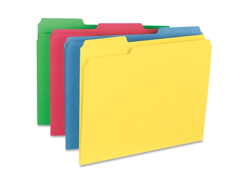 Bus. Source Hvyweight 1/3 Cut Color File Folders