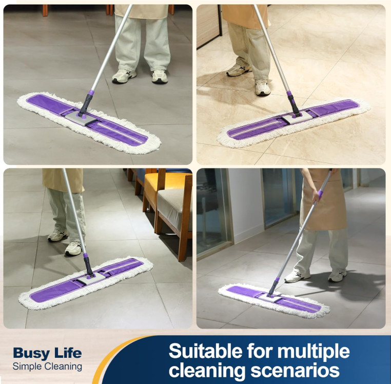 36" Commercial Dust Mop, 59" Handle, 2 Pads