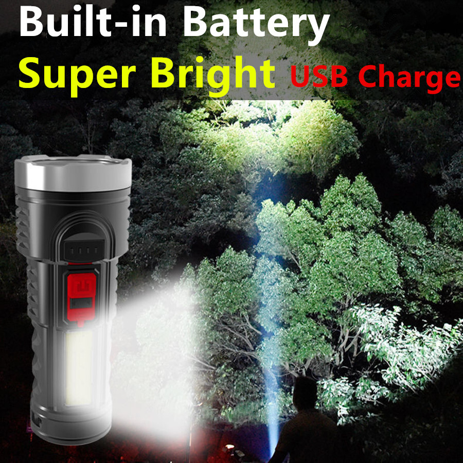 3500000LM LED Flashlight Hand Torch Work Light 4 Modes Lamp USB Rechargeable