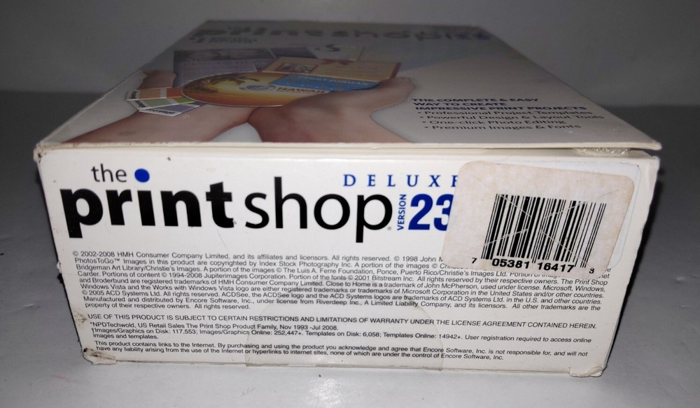 The Print Shop Deluxe Version 23 for Windows IMAGE And Install/Program Disc