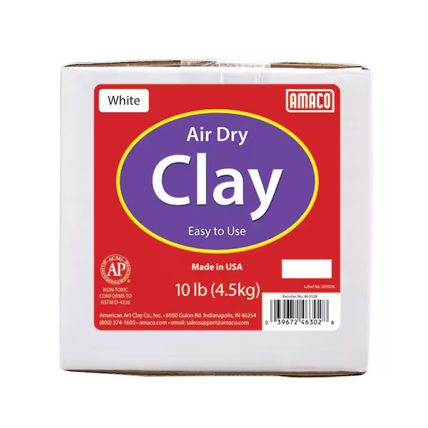 AMACO White Air Dry Modeling Clay 10 lb. Package 46301A
