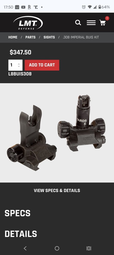 LMT iron sights L8BUIS308