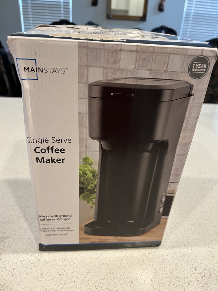 Mainstays Black Matte Single Serve Coffee Maker