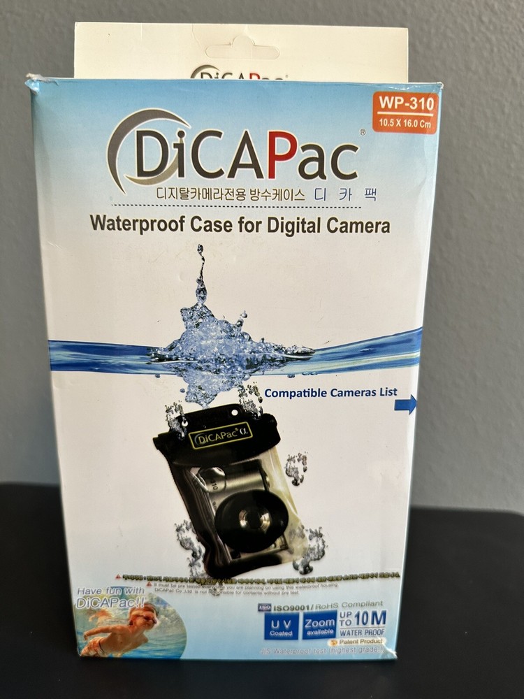 DiCAPac Waterproof Case For Digital Camera In Box WP-310