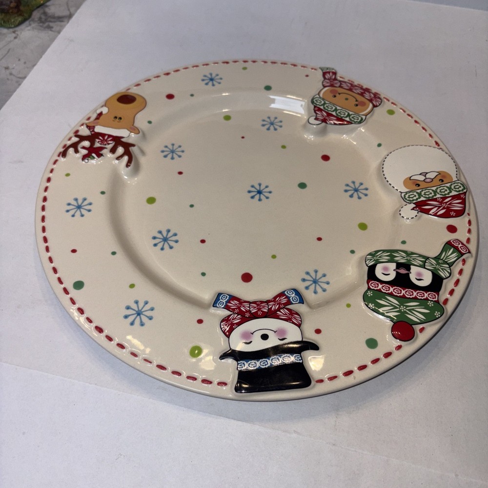 Temptations By Tara Winter Whimsy Christmas Serving Plate/Platter 13" Dinnerware