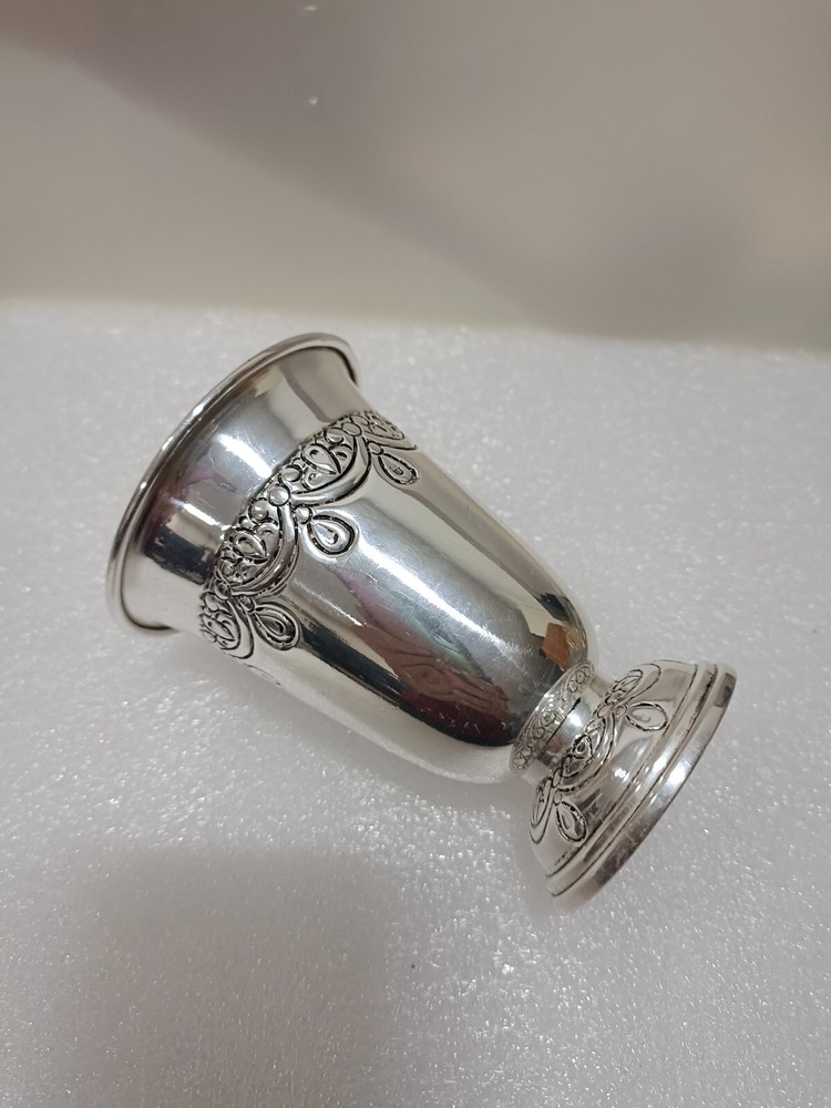 Silver plated goblet | Sam Judaica wine cup | Silver plated Kiddush cup
