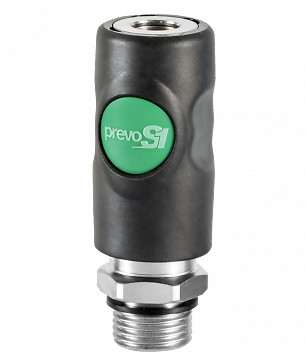 PREVOST ERC HIGH FLOW PUSH-BUTTON COUPLER, 3/8" BODY, INDUSTRIAL, 1/2" MNPT