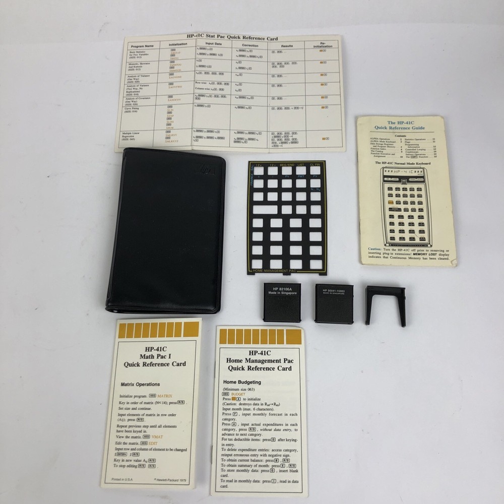 Vtg Hewlett Packard Calculator Memory Module HP 82106A HP 00041-15003 Reference