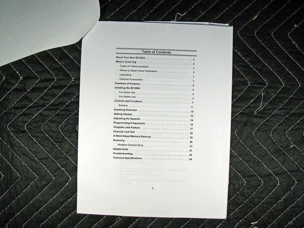 Uniden Bearcat BC350A Auto Scanner Manual