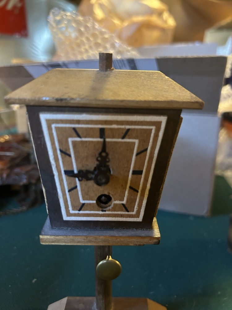 Vintage Miniature West German Pedestal Clock/ Runs