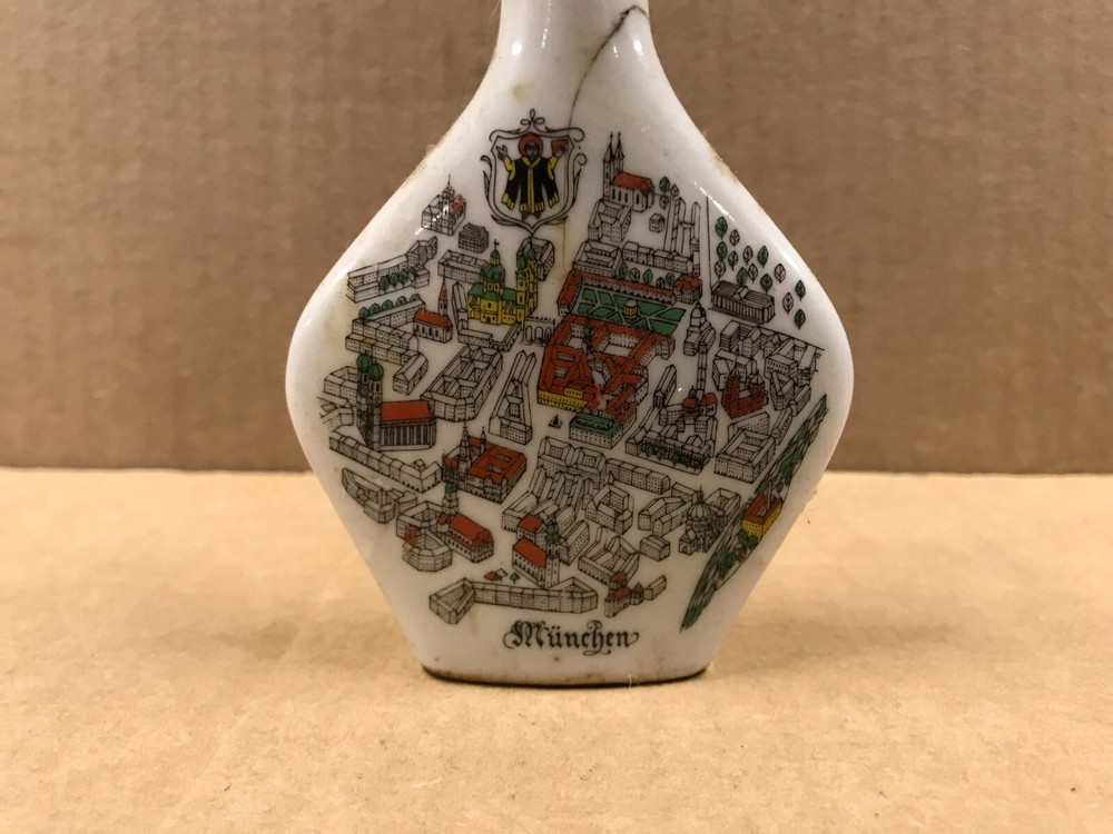 Vintage Munich, Germany Empty Porcelain Mini Bottle