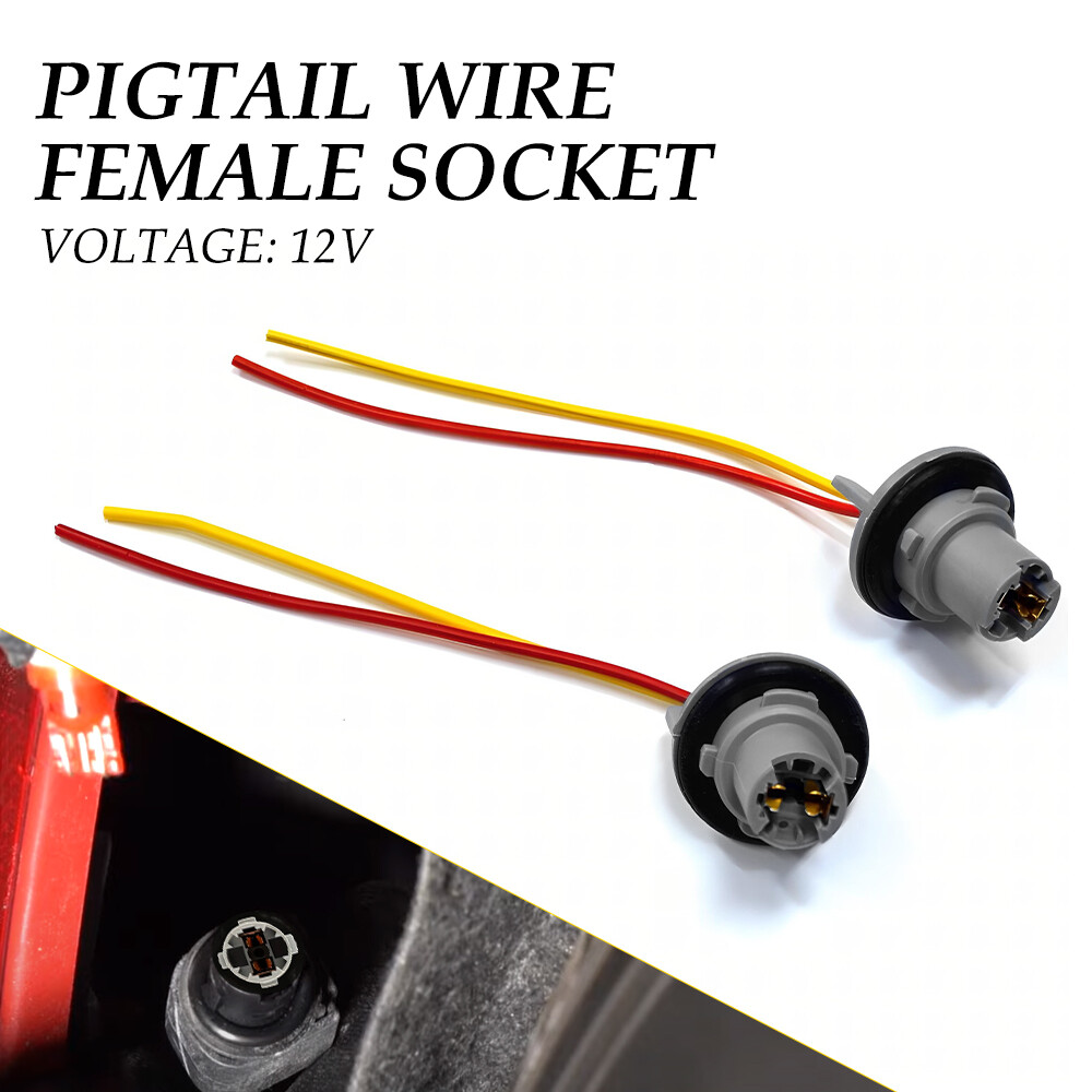 Universal Pigtail Wire Female Socket T10 194 PGS Front Side Marker Light Plug