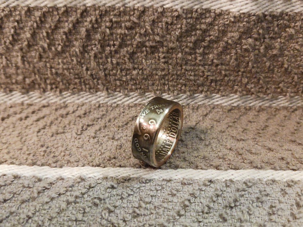 1994 Kennedy Half Dollars size 9 coin ring Handmade mixed metals (C)