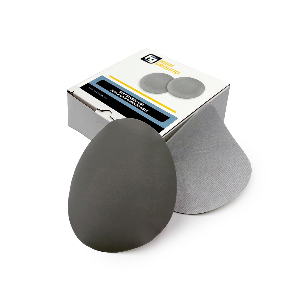 High Ground Grey Sanding Disc Hook&Loop 6-inch no-Hole 50/Box