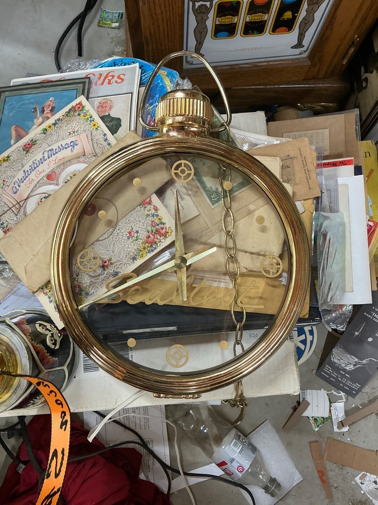 SEALTEST Pocket Watch Lighted Wall Clock Rare Advertising Clock