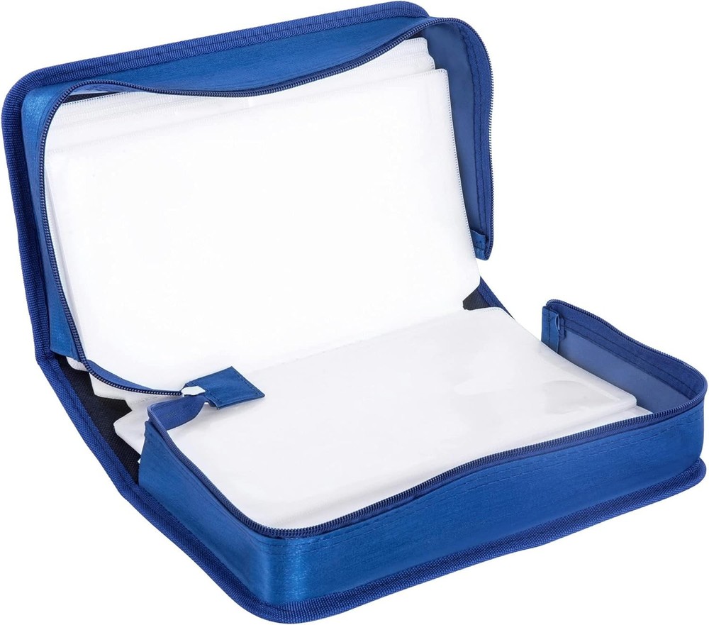 CD/DVD Case Holder, 128 Capacity CD VCD Media Wallet, Storage, Blue