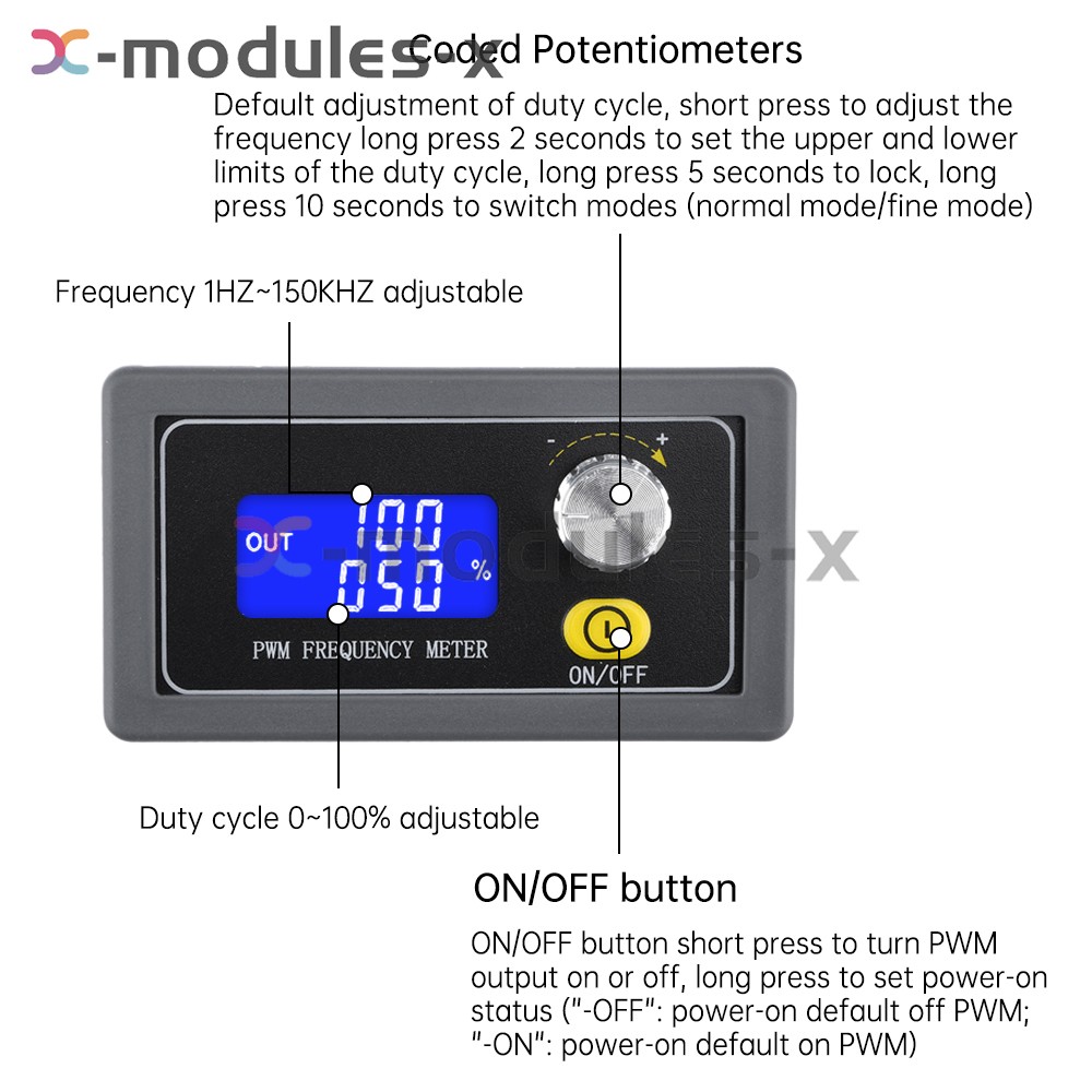 .Signal Generator Module PWM Pulse Adjustable Frequency Duty Cycle Square Wave