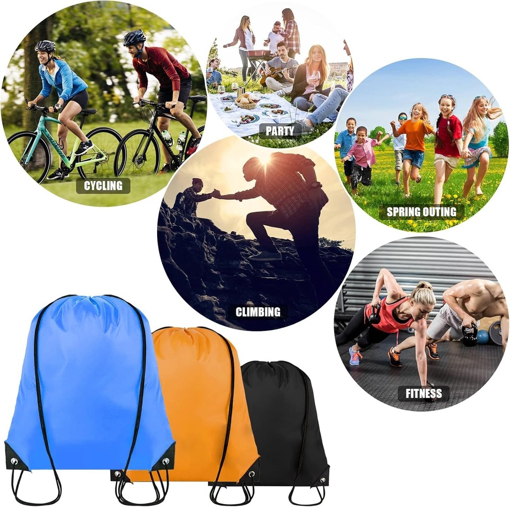 Drawstring Backpack Bulk 100Pcs Cinch Bag, Polyester Bags 20 Color