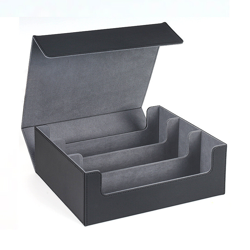 Leather Material Deck Box Card Storage Box 1800+ Card Storage Magnetic Closure