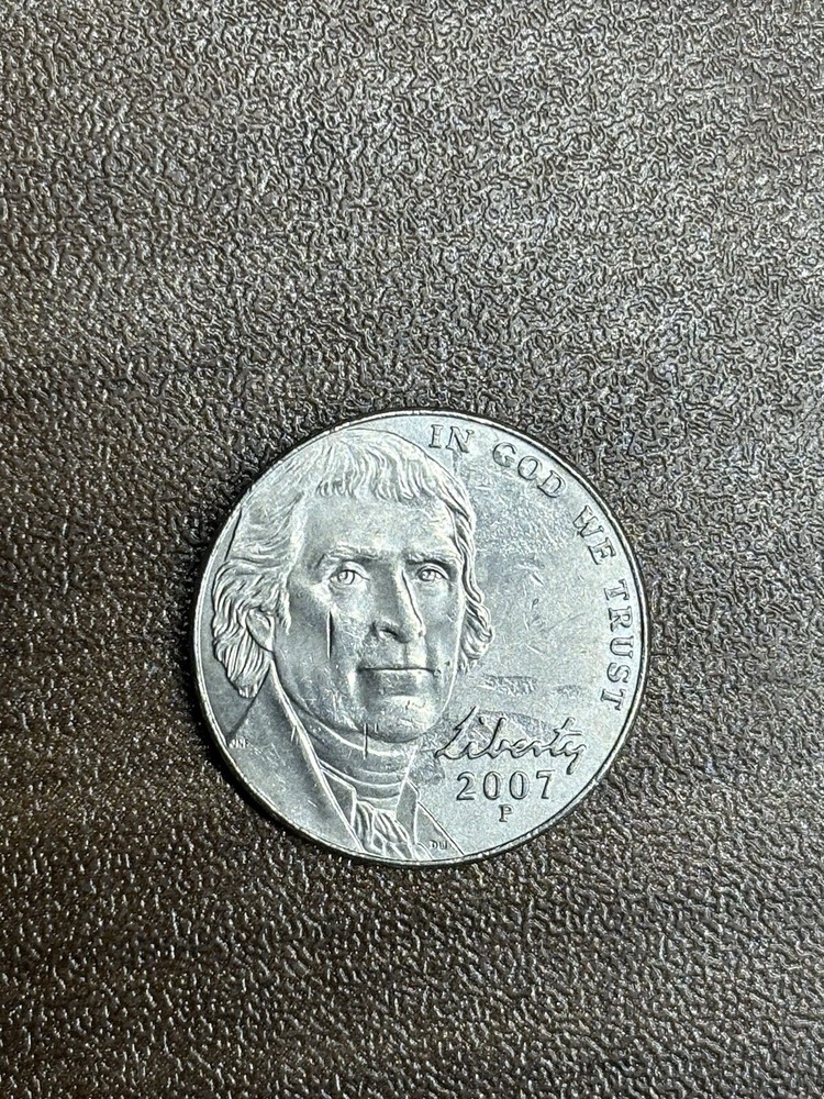 2007 strike through Jefferson nickel