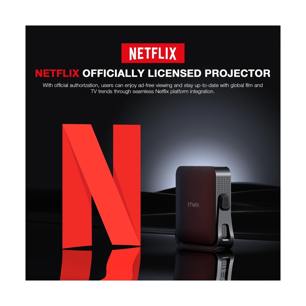 【Thinnest & Netflix-Licensed Projector】Smart Mini Projector with W