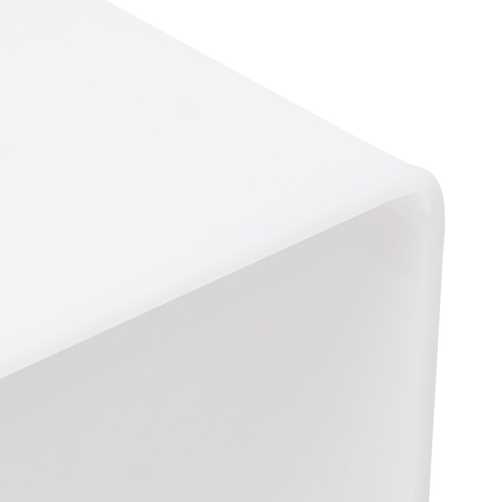 White End Table Acrylic Side Tables Free Standing Bedside Table No Assembly