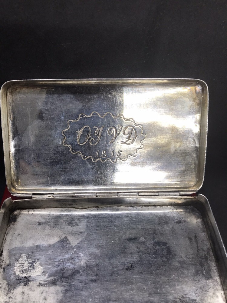 Antique 950 Solid SILVER French Cigarette Cigar Case Snuff Box Scrap 177.1 Grams