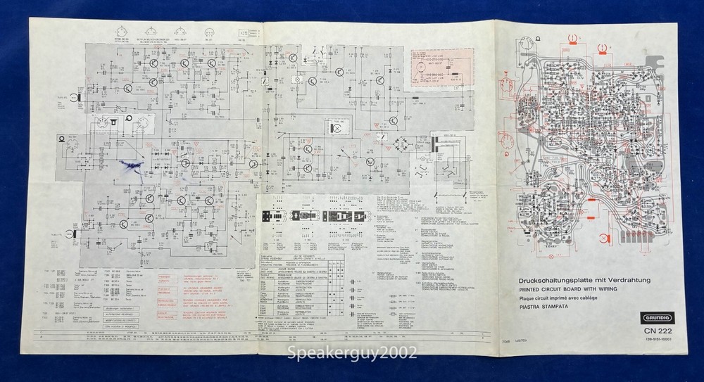 Original Grundig Foldout Schematic - CN222 -- #2