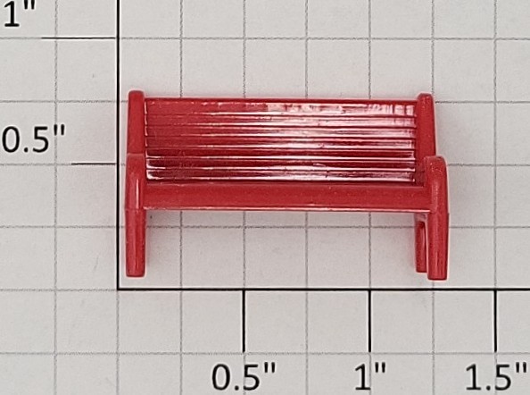 Plasticville PV-71 Flyerville Red Plastic Bench
